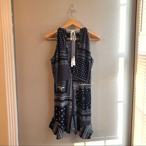Pretty Little Thing Navy Bandana Romper